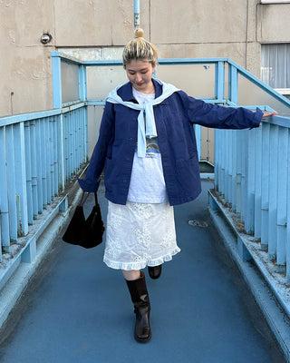 (Unisex) Simple Color Square Pocket Work Jacket