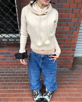 Studded Line Point Straight Denim Pants