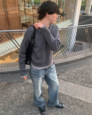 (Unisex) Vintage Wash Flare Denim Pants