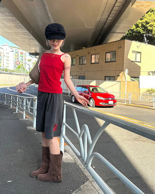 Rose Stitch Gauze Skirt