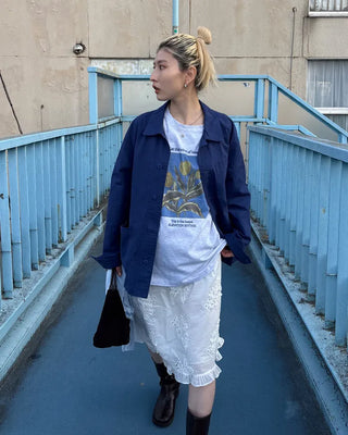 (Unisex) Simple Color Square Pocket Work Jacket