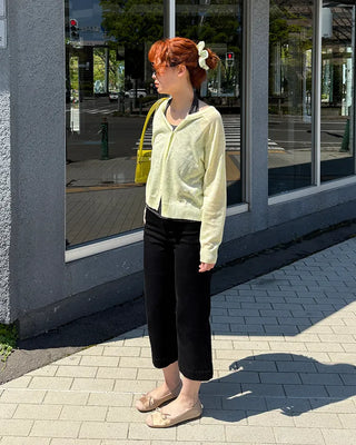 See-through button cardigan
