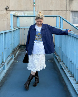 (Unisex) Simple Color Square Pocket Work Jacket