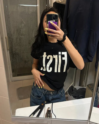 First Lettering Half T-Shirt
