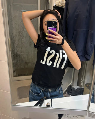 First Lettering Half T-Shirt