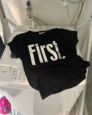 First Lettering Half T-Shirt