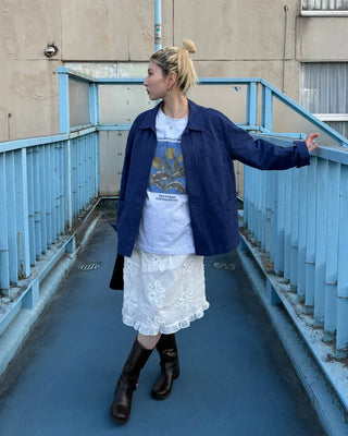 (Unisex) Simple Color Square Pocket Work Jacket