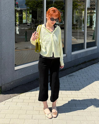 See-through button cardigan