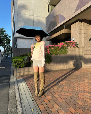 Dot Scallop Hem All-Weather Umbrella