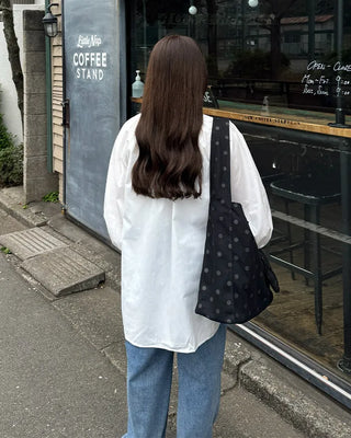 Ribbon Open Oversized Blouse