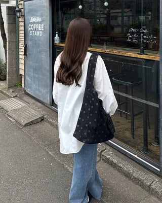 Ribbon Open Oversized Blouse