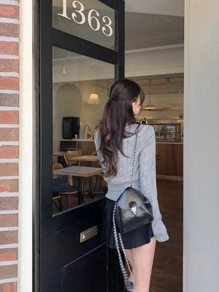 [2pcs] Knit Sleeveless Cardigan Set