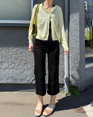 See-through button cardigan
