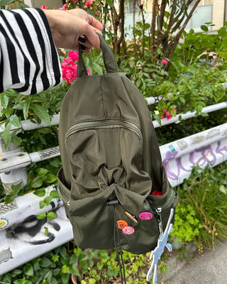 Drawstring Point Multi-Pocket Backpack