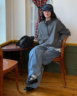 Checked hoodie