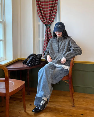 Checked hoodie