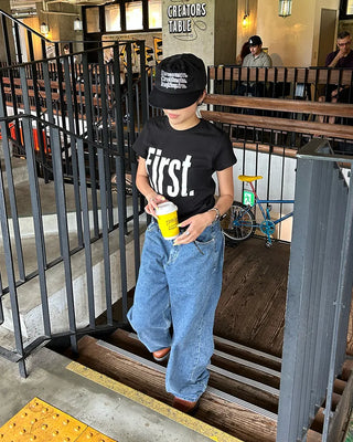 First Lettering Half T-Shirt