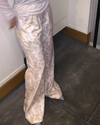 Vintage floral bootcut pants