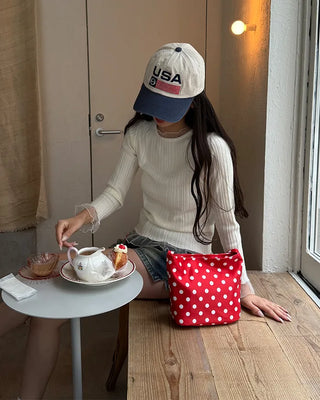 Polka dot shoulder bag