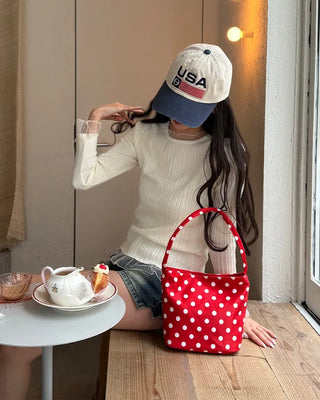 Polka dot shoulder bag