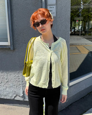 See-through button cardigan
