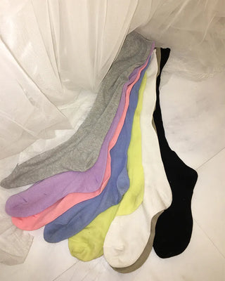 Simple summer ribbed knee-high socks