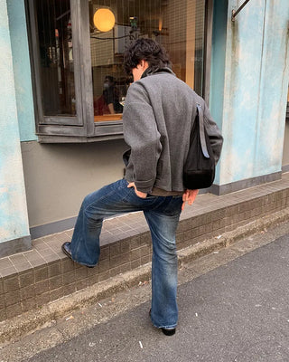 (Unisex) Dirty Wash Flare Denim