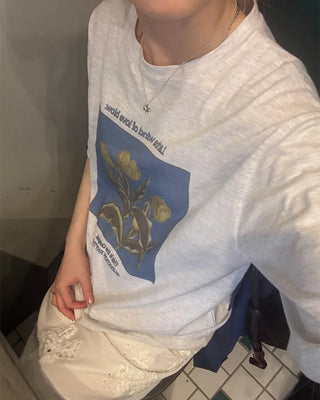 Yellow Tulip Half T-Shirt