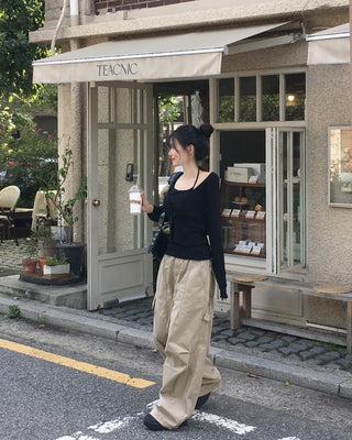 [2-way] Carpenter Tucked Wide Pants