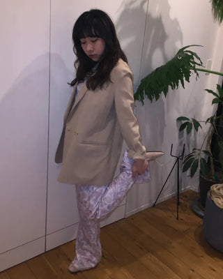 Vintage floral bootcut pants