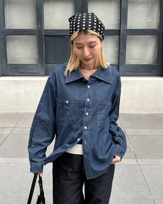 Simple polka dot cotton scarf
