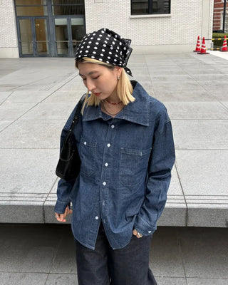 Double bust button pocket denim shirt