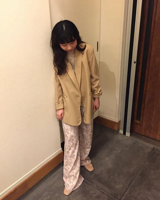 Vintage floral bootcut pants