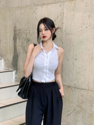 Buckle-tucked slacks (3 colors)