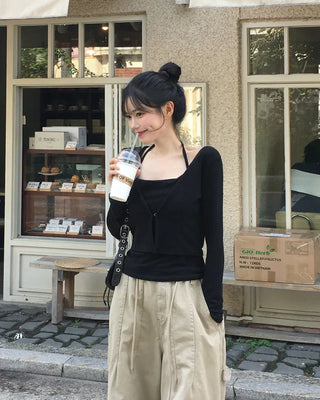 [2-way] Carpenter Tucked Wide Pants