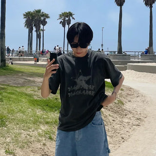 Pigment star print short-sleeved T-shirt