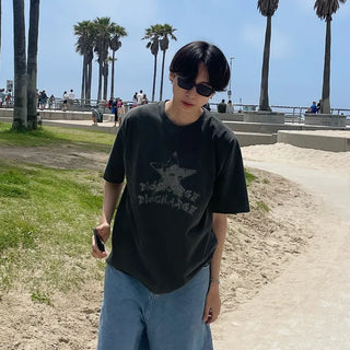 Pigment star print short-sleeved T-shirt