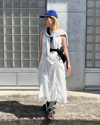 Drawstring Sleeveless Long Dress