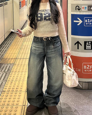 92 Damaged Print Semi-Cropped Sheer Knit