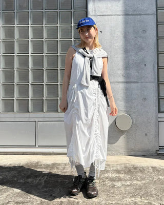 Drawstring Sleeveless Long Dress