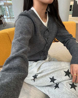 Layered Point Frill Cardigan