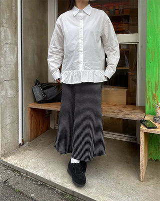Frilled collar shirt