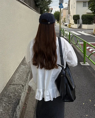 Frilled collar shirt