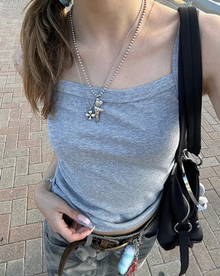 Square neck ribbed camisole