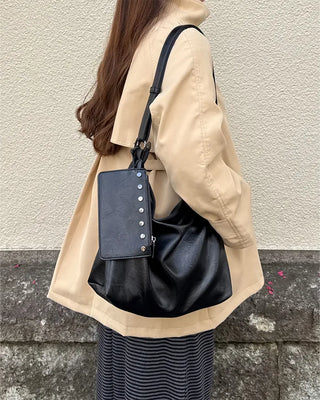 High-neck trench half coat