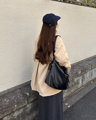 High-neck trench half coat