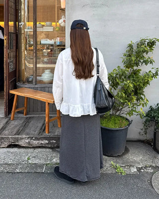 Frilled collar shirt