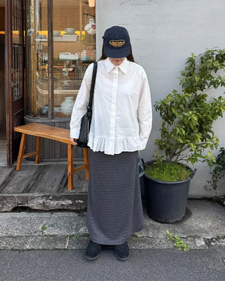 Frilled collar shirt
