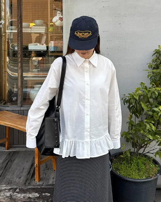 Frilled collar shirt