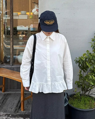 Frilled collar shirt